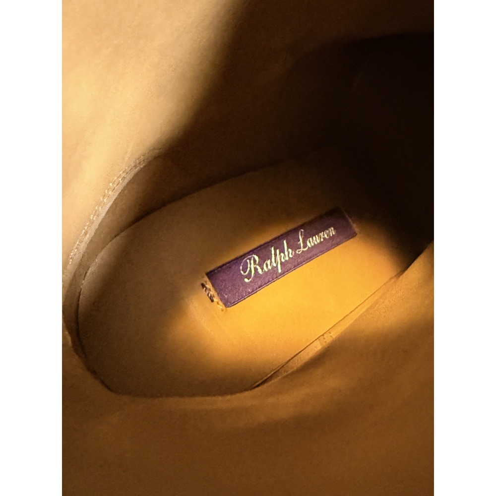 Ralph Lauren Purple Label Kourtney Gray Suede Buckle Strap Ankle Boots 37 New - Picture 8 of 15